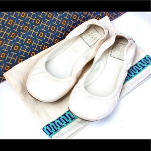 Tory Burch white flats
